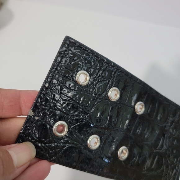 MNG Mango 43650397 99C 02 Black Elastic Wide Belt L 30.5" W 4" - Picture 6 of 10